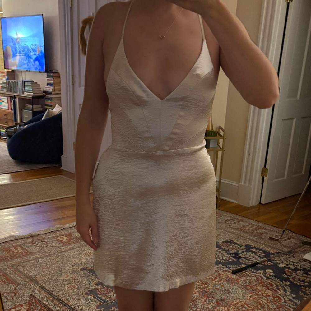 Urban Outfitters Kimchi Blue Cream Satin Dress